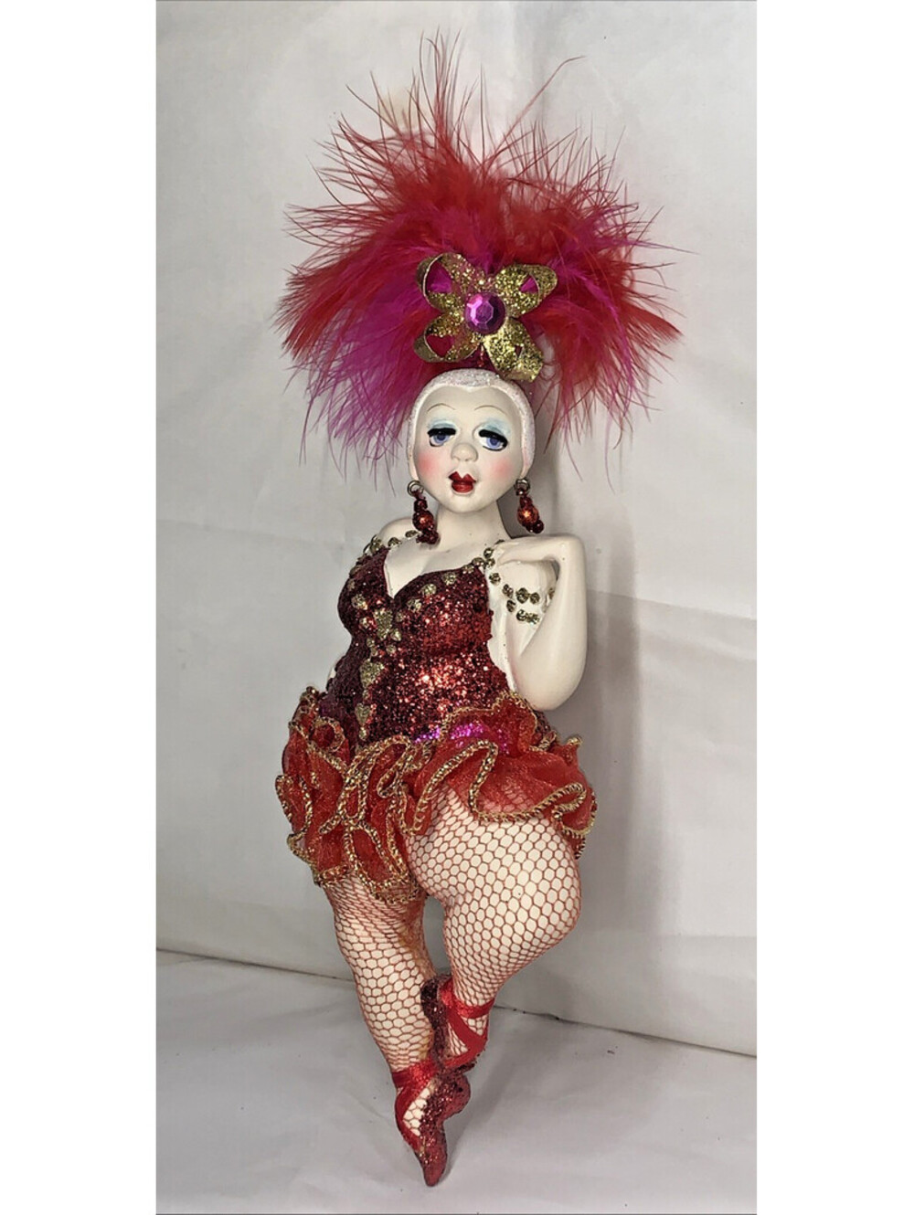 Kurt Adler VAN CRAIG presents VANTASTIKS Roaring 20's Dancer 9" Ornament RED (B)